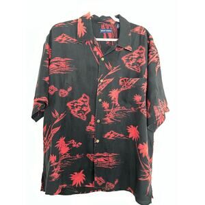 Grant Thomas 100% Silk button down short sleeve shirt - size L